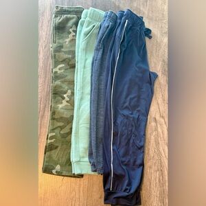 Lot of 4 - Boys Size 6/7 Camouflage, Teal, and Navy Joggers/Sweatpants